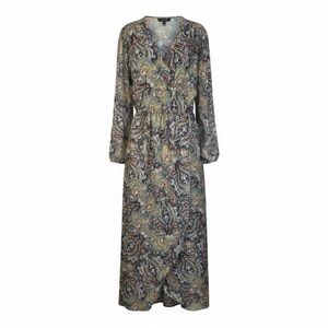 Liberty Love Paisley V-Neck Long Sleeve Maxi Dress - Multi Women’s Size XL